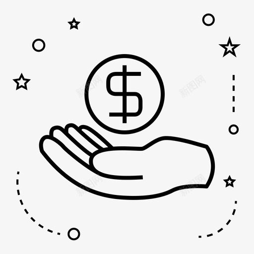 美元经济金融图标svg_新图网 https://ixintu.com 手 经济 美元 贷款 金融