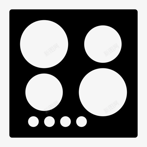 烹饪燃烧器灶具图标svg_新图网 https://ixintu.com 厨房 厨房用具线图标 火 火焰 灶具 烹饪 燃烧器