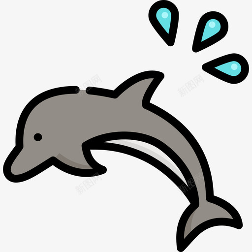 海豚暑假5线性颜色图标svg_新图网 https://ixintu.com 暑假5 海豚 线性颜色
