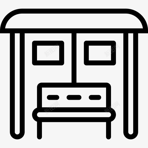 巴士站城市景观2直线图标svg_新图网 https://ixintu.com 城市景观2 巴士站 直线