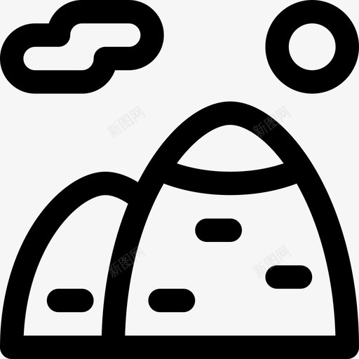 山假日6直线型图标svg_新图网 https://ixintu.com 假日6 山 直线型