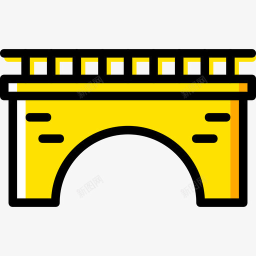 桥城市景观4黄色图标svg_新图网 https://ixintu.com 城市景观4 桥 黄色