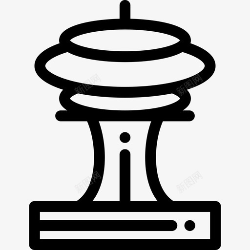 太空针美国7线状图标svg_新图网 https://ixintu.com 太空针 线状 美国7