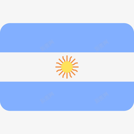 阿根廷国际国旗6圆形矩形图标svg_新图网 https://ixintu.com 国际国旗6 圆形矩形 阿根廷