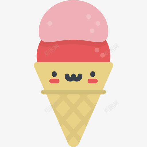 冰激凌kawaii夏日人物平板图标svg_新图网 https://ixintu.com kawaii夏日人物 冰激凌 平板