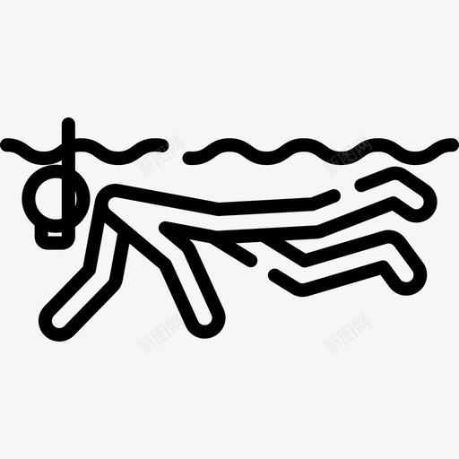 潜水器海滩3线性图标svg_新图网 https://ixintu.com 海滩3 潜水器 线性