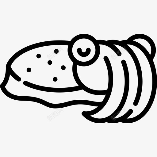 墨鱼海洋生物6线状图标svg_新图网 https://ixintu.com 墨鱼 海洋生物6 线状