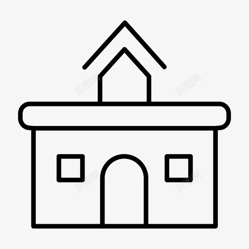 学校建筑房产图标svg_新图网 https://ixintu.com 学校 建筑 房产 房地产 教育线路第1卷