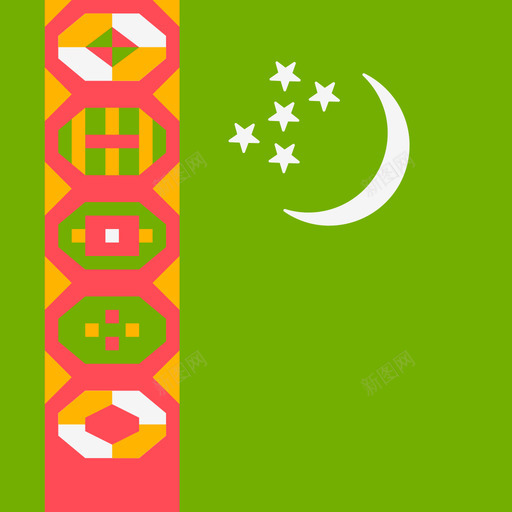 土库曼斯坦国际国旗4广场图标svg_新图网 https://ixintu.com 国际国旗4 土库曼斯坦 广场