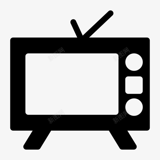 电视广播设备图标svg_新图网 https://ixintu.com 娱乐 屏幕 广播 游戏字形图标 电视 设备