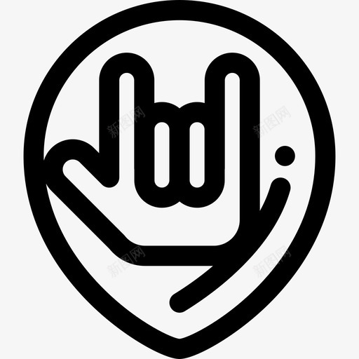 重金属音乐图标6线性svg_新图网 https://ixintu.com 线性 重金属 音乐图标6