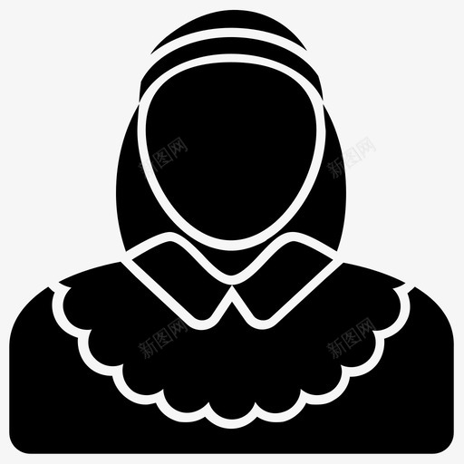 女佣佣人佣工图标svg_新图网 https://ixintu.com 佣人 佣工 女佣 服务员 职业字形矢量图标