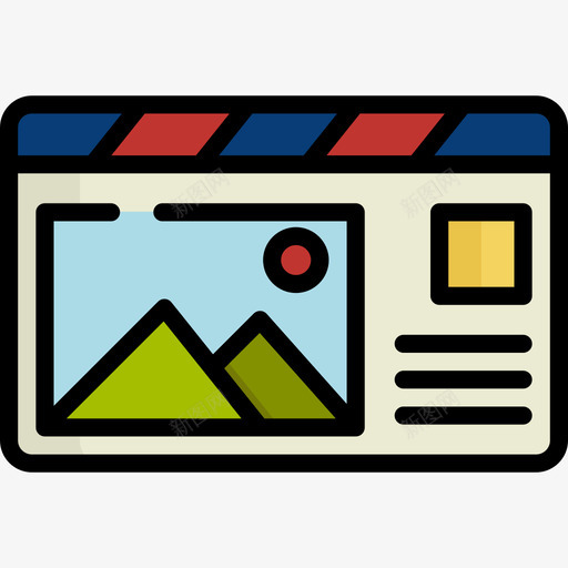 明信片邮局线颜色图标svg_新图网 https://ixintu.com 明信片 线颜色 邮局