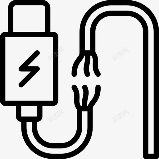 电缆断裂连接器电缆2线性图标svg_新图网 https://ixintu.com 电缆断裂 线性 连接器电缆2