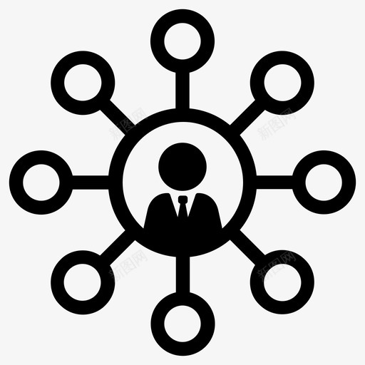 网络连接联系图标svg_新图网 https://ixintu.com 成员 网络 联系 连接