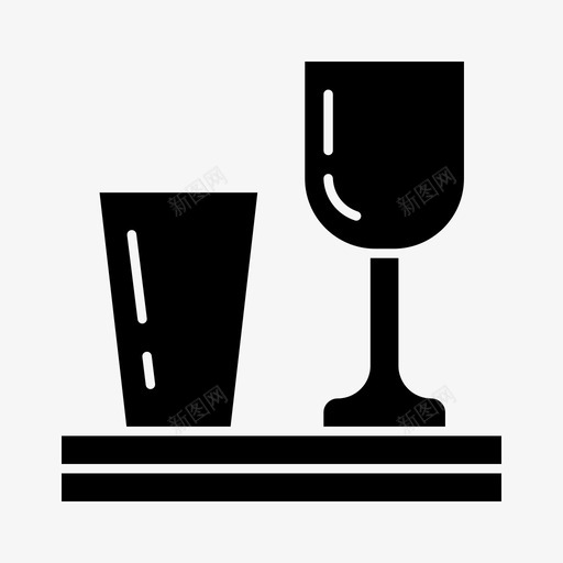 酒杯厨房水图标svg_新图网 https://ixintu.com 厨房 厨房用品 水 酒 酒杯