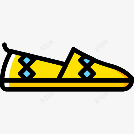 拖鞋男鞋4黄色图标svg_新图网 https://ixintu.com 拖鞋 男鞋4 黄色