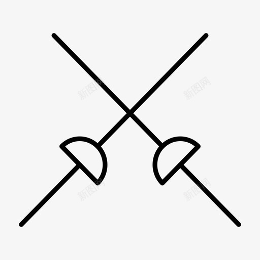 剑游戏运动图标svg_新图网 https://ixintu.com 剑 武器 游戏 游戏细线图标 运动