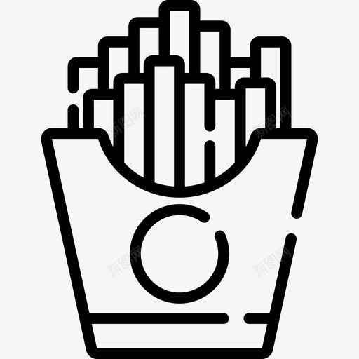 炸薯条美国6直系图标svg_新图网 https://ixintu.com 炸薯条 直系 美国6
