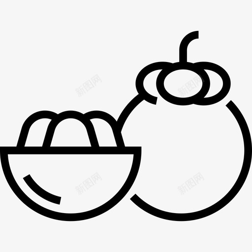 山竹夏季食品饮料5线性图标svg_新图网 https://ixintu.com 夏季食品饮料5 山竹 线性