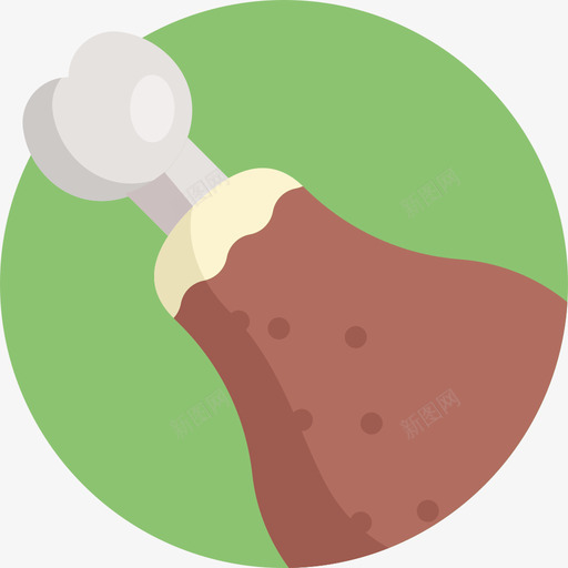 鸡腿食物41扁平图标svg_新图网 https://ixintu.com 扁平 食物41 鸡腿