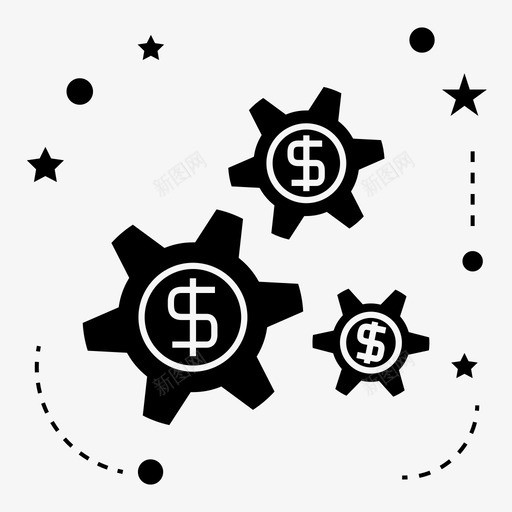 齿轮制造金钱图标svg_新图网 https://ixintu.com 制造 设置 财务 金钱 齿轮