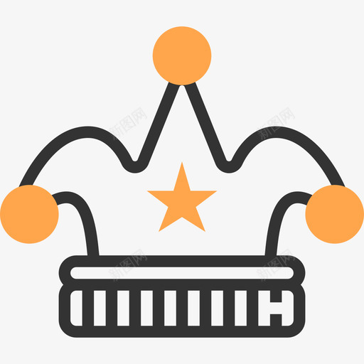 小丑帽马戏团29黄影图标svg_新图网 https://ixintu.com 小丑帽 马戏团29 黄影