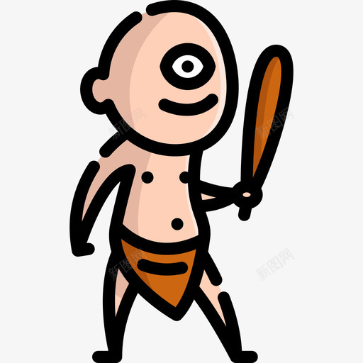 独眼巨人奇幻人物2线条色彩图标svg_新图网 https://ixintu.com 奇幻人物2 独眼巨人 线条色彩