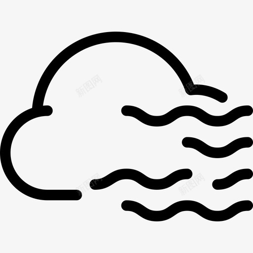 多雾62号天气线性图标svg_新图网 https://ixintu.com 62号天气 多雾 线性