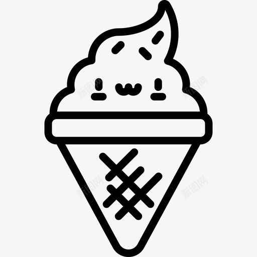冰激凌kawaii糖果2线性图标svg_新图网 https://ixintu.com kawaii糖果2 冰激凌 线性