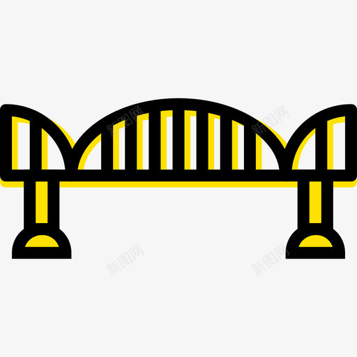 桥城市景观4黄色图标svg_新图网 https://ixintu.com 城市景观4 桥 黄色
