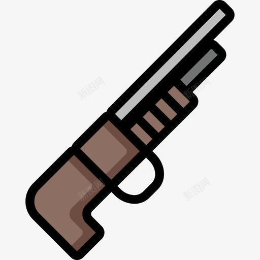 猎枪武器3线性颜色图标svg_新图网 https://ixintu.com 武器3 猎枪 线性颜色