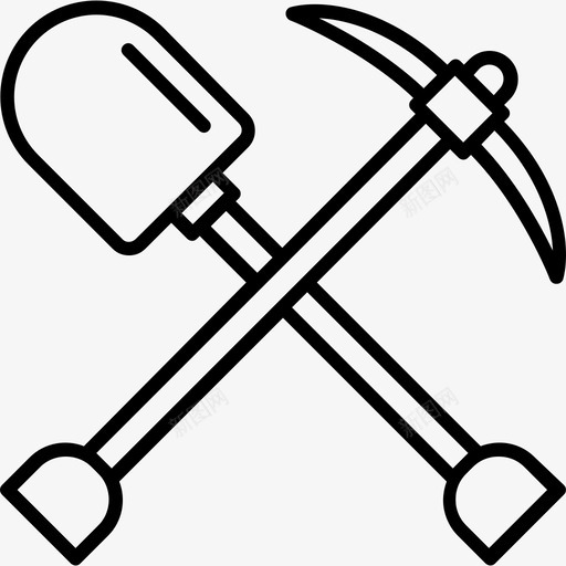 挖掘狂野西部5号直线型图标svg_新图网 https://ixintu.com 挖掘 狂野西部5号 直线型