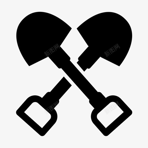 铁锹劳动雕文图标svg_新图网 https://ixintu.com 劳动雕文 铁锹