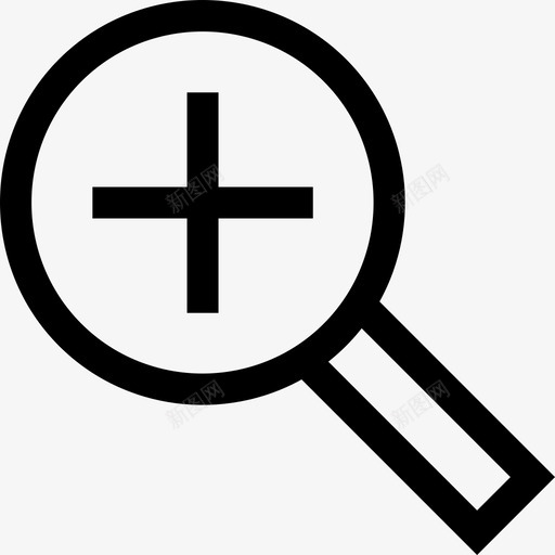 放大放大镜用户界面轮廓图标svg_新图网 https://ixintu.com 放大 放大镜 用户界面轮廓