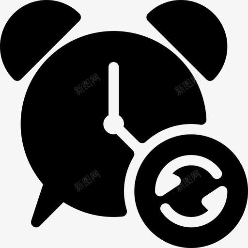 闹钟时间日历2填充图标svg_新图网 https://ixintu.com 填充 时间日历2 闹钟