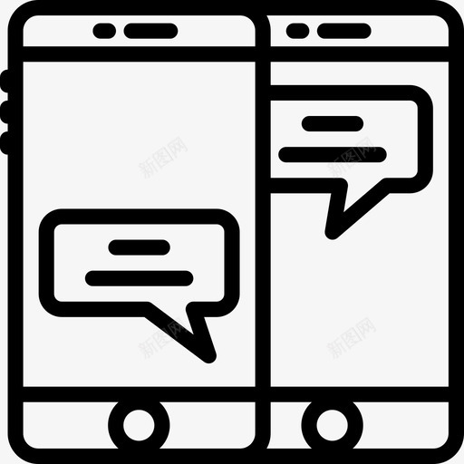 智能手机对话3线性图标svg_新图网 https://ixintu.com 对话3 智能手机 线性