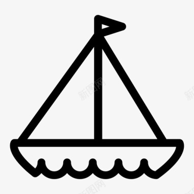 帆船假日海上图标图标