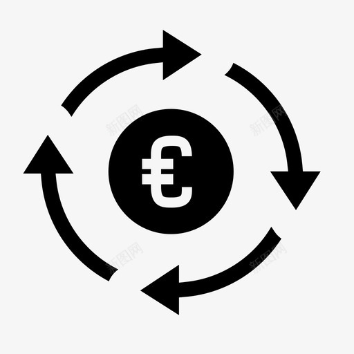 又是欧元现金周期图标svg_新图网 https://ixintu.com 例行公事 又是欧元 周期 现金 重复