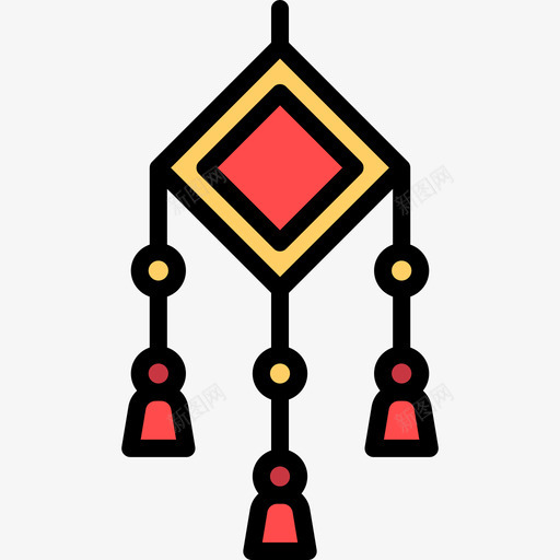 中国结瓷器5线颜色图标svg_新图网 https://ixintu.com 中国结 瓷器5 线颜色