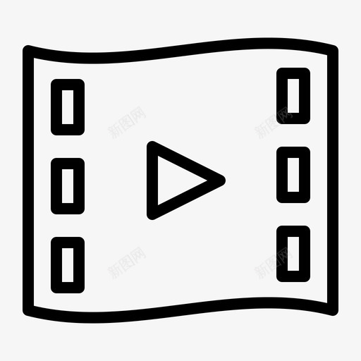 视频电影电视图标svg_新图网 https://ixintu.com 手表 电影 电视 网站线的核心图标 视频
