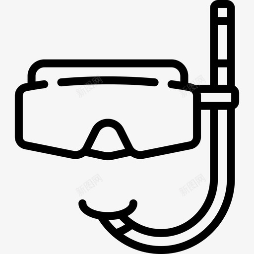 潜水面具假期旅行3直线型图标svg_新图网 https://ixintu.com 假期旅行3 潜水面具 直线型