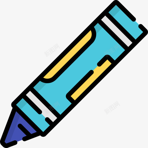 蜡笔绘画工具6线颜色图标svg_新图网 https://ixintu.com 线颜色 绘画工具6 蜡笔