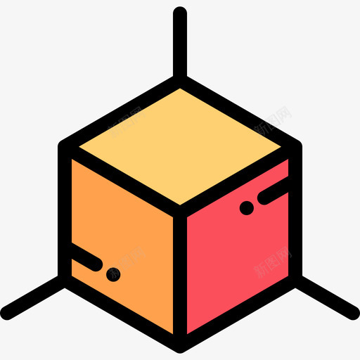 立方体建筑线条色彩图标svg_新图网 https://ixintu.com 建筑 立方体 线条色彩