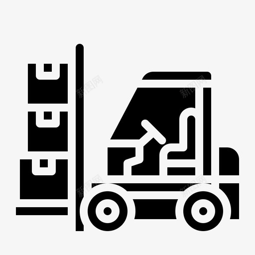 叉车货物包裹图标svg_新图网 https://ixintu.com 包裹 叉车 物流配送 货物