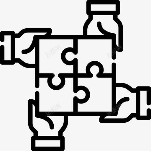 拼图员工3线性图标svg_新图网 https://ixintu.com 员工3 拼图 线性