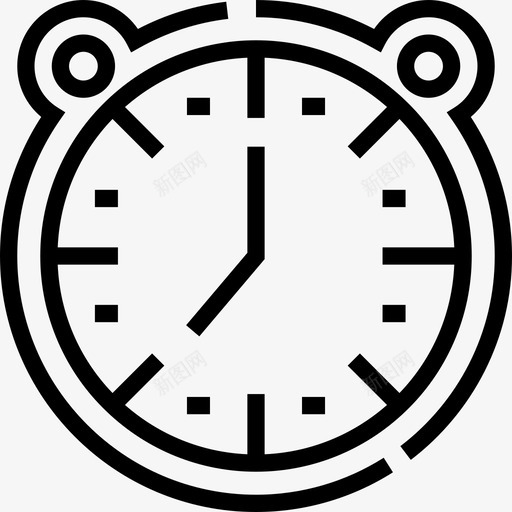 闹钟家居用品9线性图标svg_新图网 https://ixintu.com 家居用品9 线性 闹钟