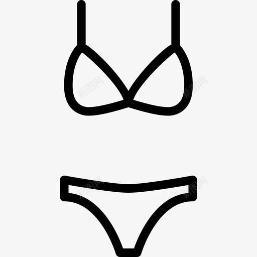 比基尼女装4直线型图标svg_新图网 https://ixintu.com 女装4 比基尼 直线型