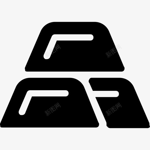 金锭商业金融2填充图标svg_新图网 https://ixintu.com 商业金融2 填充 金锭