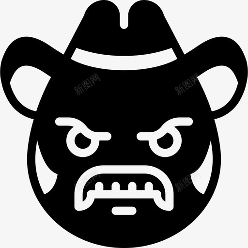 牛仔表情7填充图标svg_新图网 https://ixintu.com 填充 牛仔 表情7